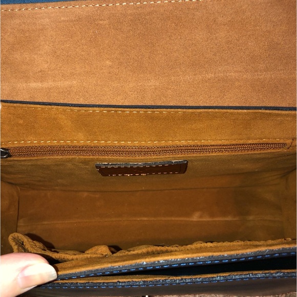 NWT-Patricia Nash-Charonne-Med Satchel with Strap-Tooled Leather-Lapis Blue-$199 - Picture 10 of 12